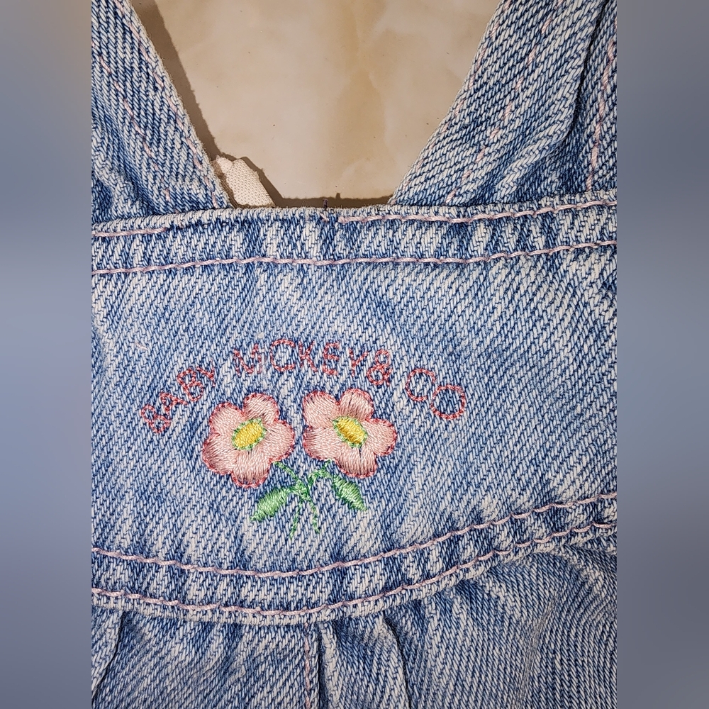 Vintage Baby Mickey and Co Jean Overalls 3/6 Month - Picture 6 of 8